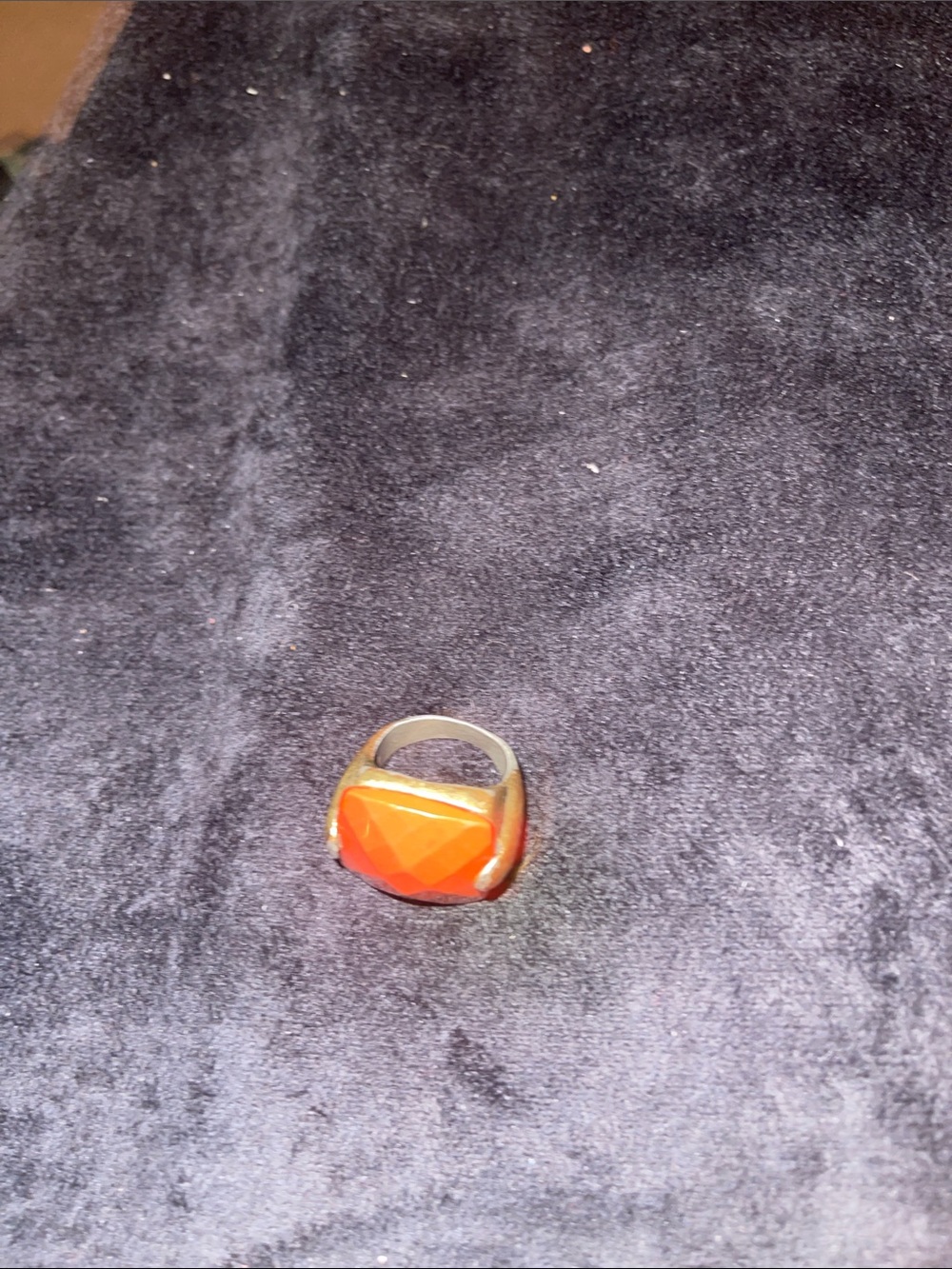 Burnt Orange Faceted faux Stone Ring - Women's Fashion Jewelry .size 7.5